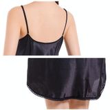 Imitatie Zijde Pure Kleur Sexy V-hals Nachtjapon Sling Rok 2 in 1 Kit  Maat: XL (Wit)