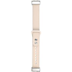Voor Fitbit Charge 5 PU lederen vervangende horlogeband (crmewit)