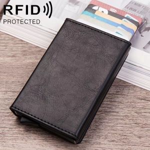 Magnetische RFID tas multifunctionele aluminium automatische pop-up Credit Card pakket (zwart)