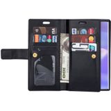 Voor Samsung Galaxy Note10+ Multifunctionele Rits Horizontale Flip Lederen Case met Holder & Wallet & 9 Card Slots & Lanyard(Zwart)