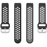 Voor Xiaomi Watch / Huawei Honor S1 18mm Two Color Sport Polsband Watchband (Zwart + Grijs)