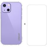 Hat-Prince Enkay Clear TPU Schokbestendig Zachte Case Drop Protection Cover + Clear HD gehard glasbeschermerfilm voor iPhone 13 Mini