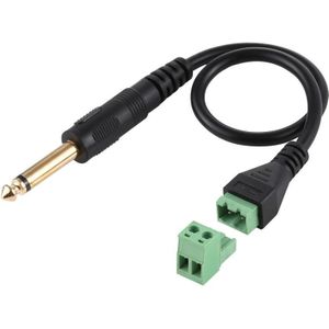 6.35mm Man tot 2 pin pluggable terminals soldeervrije connector solderless connection adapter kabel  lengte: 30cm