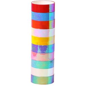 3 sets kleurrijke laser papier tape regenboog zwaartekracht kan scheuren diy hand schuld decoratie schoonheid sticker