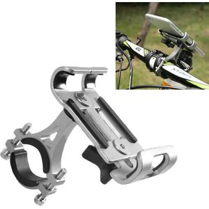 Universele niet-draaibare aluminiumlegering bevestiging frame motorfiets fiets mobiele telefoon houder (titanium kleur)