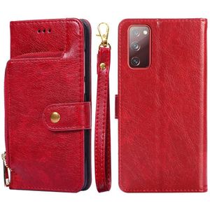 Voor Samsung Galaxy Note10 Lite / A81 Zipper Bag PU + TPU Horizontale Flip Lederen Case Met Houder & Card Slot & Portemonnee & Lanyard