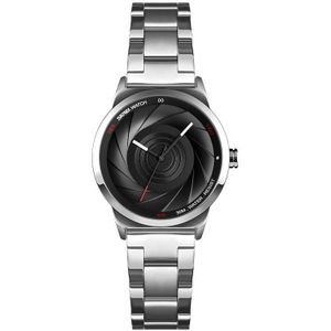 SKMEI 9210 Dames Business Watch Simple 3D Dial Quartz Watch (Silver Black)