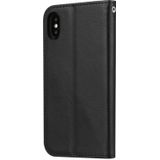 Kneed huid textuur horizontale Flip lederen case voor de iPhone XS Max  met fotolijst & houder & card slots & portemonnee (zwart)