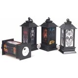 4 stks Halloween-vensterdecoratie Props Fecoration Kleine olielamp Windlamp Lichtgevende ornamenten (pompoen met capuchon)