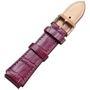 CAGARNY eenvoudige Fashion horloges Band gouden gesp lederen horlogebandje  breedte: 18mm(Purple)