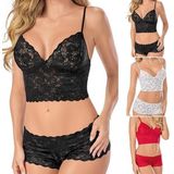 3PCS sexy Lace dames ondergoed beha en panty set  grootte: 3XL (wit)