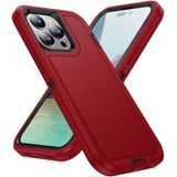 Voor iPhone 15 Pro Max Life waterdichte robuuste telefoonhoes (rood + zwart)