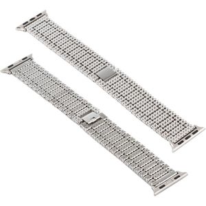 Voor Apple Watch Series 6 & SE & 5 & 4 40mm / 3 & 2 & 1 38mm Nine Beads Stainless Steel Wrist Strap Watchband (Zilver)