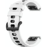 Voor Garmin Epix Pro 42 mm sport tweekleurige siliconen horlogeband (wit + zwart)