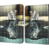 Voor Samsung Galaxy Tab A8 3D Painted Pattern Lederen Tablet Case (Cat and Tiger)