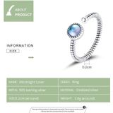 S925 Sterling Silver Platinum Vergulde Moonlight Lovers Women Open Ring