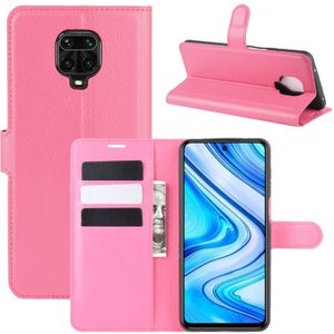 Voor Xiaomi Redmi Note 9 Pro/Note 9S/Note 9 Pro Max Litchi Texture Horizontal Flip Protective Case with Holder & Card Slots & Wallet(Rose red)