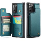 Voor Samsung Galaxy Note20 Ultra CaseMe C22 Kaartsleuven Houder RFID Anti-diefstal Telefoonhoesje (Blauw Groen)