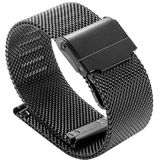 20mm 304 Stainless Steel Double Buckles Replacement Strap Watchband(Black)