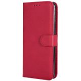 Voor Galaxy S9+ Solid Color Horizontal Flip Protective Case met Holder & Card Slots & Wallet & Photo Frame & Lanyard(Red)