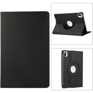 Voor Xiaomi Pad 5 Pro 360 Graden Rotatie Litchi Texture Flip Leren Case met Houder (Black)