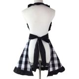 Retro Cotton Big Plaid Big Swing Schort (Zwart Wit Raster)