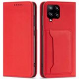 Voor Samsung Galaxy A42 Sterke Magnetisme Liquid Feel Horizontale Flip Lederen case met Holder & Card Slots & Wallet(Red)