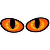 10 Stks Auto Reflecterende Auto Sticker Achteruitkijkspiegel Oog Grappige Sticker 3D Scratch Blocking Body Sticker Decoratieve Sticker (Vital Orange)