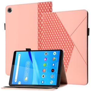 Voor Lenovo Tab M8 HD 8505x Rhombus Skin Feel Horizontale Flip Tablet Leren Case met kaartslots & houder (ROSE GOUD)