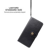 Voor Sony Xperia L4 Retro Solid Color Leather Buckle Phone Case met Lanyard & Photo Frame & Card Slot & Wallet & Stand Functie(Zwart)