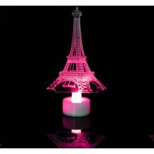 10 PCS Creative Christmas LED Licht Kleurrijk Knipperend 3D Night Light (Iron Tower)