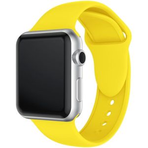 Dubbele klinknagels siliconen horloge Band voor Apple Watch serie 3 & 2 & 1 38mm (geel)