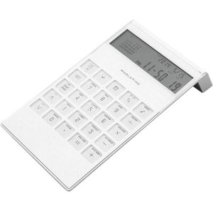 LCD-rekenmachine met wekker Wereldtijd Perpetual Calendar Functions (Wit)