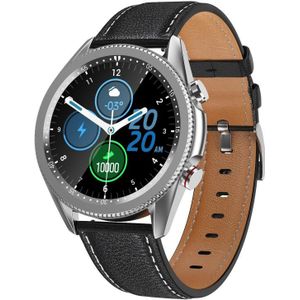 M98 1 28 inch IPS-kleurenscherm IP67 Waterproof Smart Watch  ondersteuning slaapmonitor / hartslagmeter / Bluetooth-gesprek  stijl:lederen band (zilver)