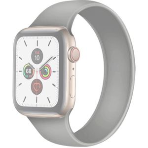 Voor Apple Watch Series 6 & SE & 5 & 4 40mm / 3 & 2 & 1 38mm Solid Color Elastic Siliconen Vervangende Polsbandje  Maat:L 156mm(Grijs)