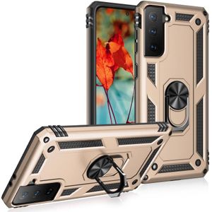 Voor Samsung Galaxy S30 Schokbestendige TPU + pc beschermhoes met 360 graden roterende houder(goud)