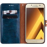 Voor Sumsung Galaxy A5 (2017) zakelijke stijl olie Wax textuur horizontale Flip lederen draagtas met houder & kaartsleuven & portemonnee (blauw)