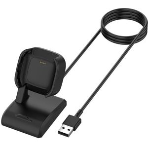 Smartwatch Vervangende USB Charger Charging Dock Adapter voor Fitbit Versa 2  kabellengte: 1 m (zwart)