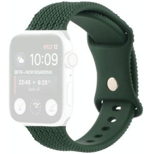 Geweven patroon Figuur 8 Gesp Siliconen Strap Horlogeband voor Apple Watch Series 6 & SE & 5 & 4 40 MM / 3 & 2 & 1 38mm (Dark Green)