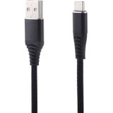 Doek van 1m gevlochten koord USB A Type-C Data Sync kabel  kosten voor Galaxy  Huawei  Xiaomi  LG  HTC en andere Smart Phones (zwart)