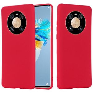 Voor Huawei Mate 40 Pro Pure Color Liquid Siliconen Schokbestendige full coverage case(rood)