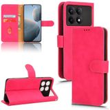 Voor Xiaomi Redmi K70 / K70 Pro Skin Feel magnetische flip lederen telefoonhoes (roze rood)
