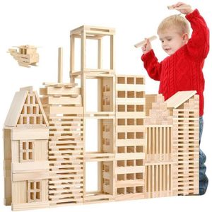 100 stuks/set houten architectonisch model bouwstenen puzzel kinderen vroeg onderwijs speelgoed