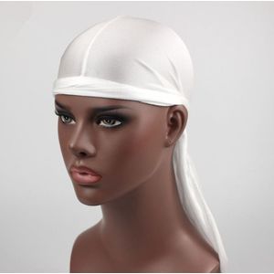Mannelijke straat basketbal hoofddoek hip hop elastische lange staart hoed (wit)