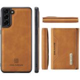 For Samsung Galaxy S21 DG.MING M2 Series 3-Fold Multi Card Bag + Magnetic Back Cover Shockproof Case with Wallet & Holder Function(Brown)