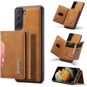 For Samsung Galaxy S21 DG.MING M2 Series 3-Fold Multi Card Bag + Magnetic Back Cover Shockproof Case with Wallet & Holder Function(Brown)