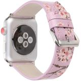 Plum Series Lederen Vervangende Horlogebanden Voor Apple Watch Series 6 & SE & 5 & 4 44mm / 3 & 2 & 1 42mm(Licht paars)