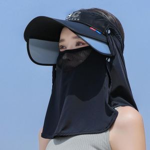 Blow niet omvergeworpen fietsen zonnebrandcrme lege tophoed dames zon hoed vol gezicht zonnebrandcrme masker