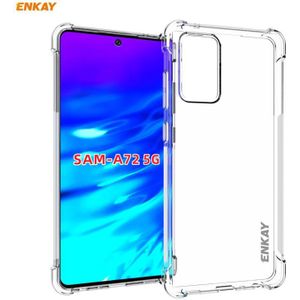 Voor Samsung Galaxy A72 5G Hat-Prince ENKAY Clear TPU Shockproof Case Soft Anti-slip Cover