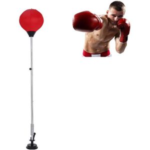 Volwassen zuignap versie hoogte verstelbaar verticaal PU leder vent bal boksen Speed Ball familie fitness apparatuur zonder handschoenen (rood)